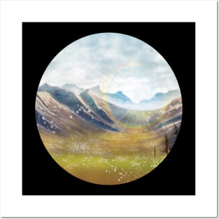 Mountain Landscape Circle Version Posters and Art
